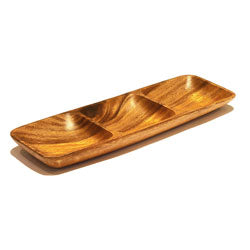 COPETINERO RECT. 3 DIVISIONES MADERA 38X13X4CM