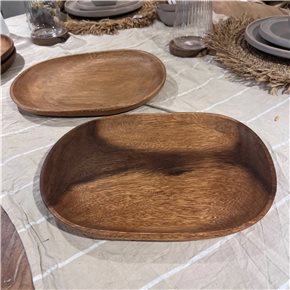 BANDEJA OVAL MADERA 40X25X2.5CM
