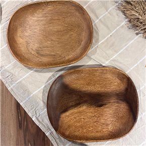 BANDEJA OVAL MADERA 40X25X2.5CM