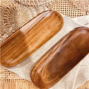 BANDEJA OVAL MADERA 27X12X2.5CM