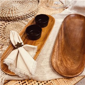 BANDEJA OVAL MADERA 27X12X2.5CM