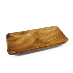 COPETINERO 2 DIVISIONES MADERA CLARA 15X7.5X2.5CM