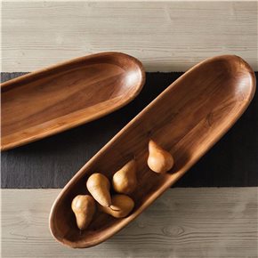BANDEJA OVAL MADERA 40.6X13X5CM
