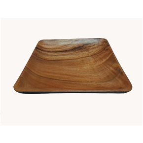 BANDEJA CUAD EXT COL NEGRO 26X26X2.5CM MAD ACACIA