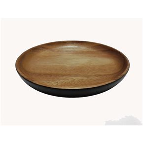 PLATO REDONDO  EXT COL NEGRO  20CMS MADERA  ACACIA