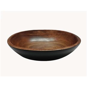 BOWL OVAL EXT COLOR NEGRO 25x20x6CM MADERA  ACACIA