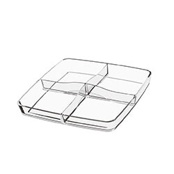 ORGANIZADOR 4 DIV PLASTICO CRISTAL 21.4x21.4x3CM