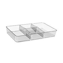 ORGANIZADOR PLASTICO CRISTAL 5 DIV. 27x17x5CM