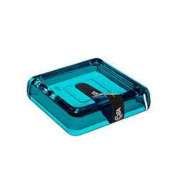 JABONERA PLASTICO VERDE TRANSPARENTE CUBE COZA. 10x10x2.5CM