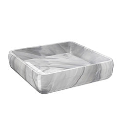JABONERA PLASTICO CUBE MARMOL BLANCO. 10x10x2.5CM