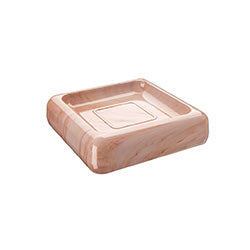 JABONERA PLASTICO CUBE 10x10x2.5CM MARMOL ROSA