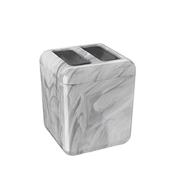 PORTA CEPILLO PLAST CUBE 8.5x8.5x11CM MARMOL BCO