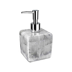 DISPENSADOR DE JABON PLASTICO CUBE 330ML MARMOL BLANCO