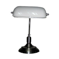 LAMPARA OFICINA BASE METAL PANTALLA BLANCA H39.5