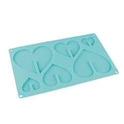 MOLDES 3D CORAZONES 30X17X0.3 CM SILICONA