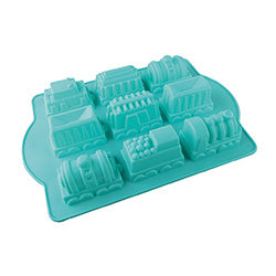 MOLDE 3D P/TORTAS TREN SILICONA. 35X24X5CM