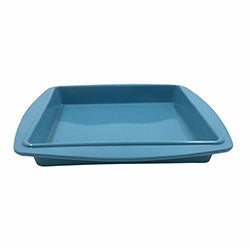 TARTERA CUADRADA SILICONA CELESTE SELECTA. 28X28X3.5CM