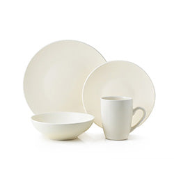 SET 16PZAS STONEWARE D26.5-20-18/370ML MONO WHITE