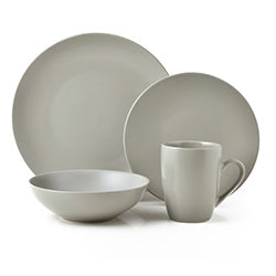 SET 16PZAS STONEWARE 410ML MONO SLATE. D27/21/18