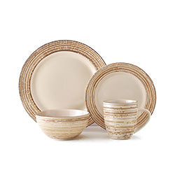 SET 16 PZAS STONEWARE D27.5-21-15/420ML BIRCH