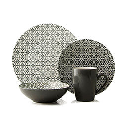 SET 16 PIEZAS STONEWARE 410ML MOSAIC GRANITE. D27/21/18