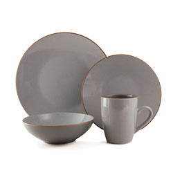 SET 16PZAS STONEWARE D28-21-15/420ML ARIZONA SLATE