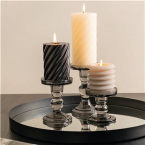 CANDELABRO VIDRIO D8.5/H8.6CM COLOR HUMO