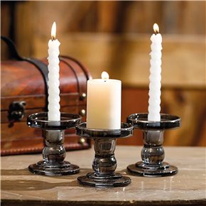 CANDELABRO VIDRIO D8.5/H8.6CM COLOR HUMO