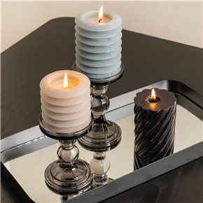 CANDELABRO VIDRIO D8.5/H8.6CM COLOR HUMO