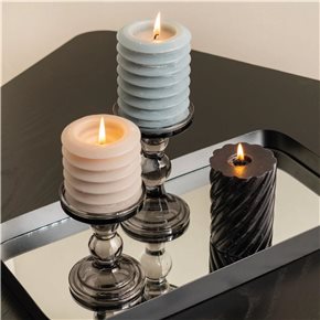 CANDELABRO VIDRIO D8.5/H11.5CM COLOR HUMO