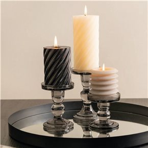 CANDELABRO VIDRIO D8.5/H11.5CM COLOR HUMO