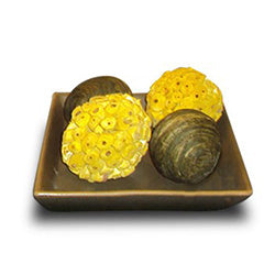 SET X4ESFERAS DECORATIVAS AMARILLA/VERDE SELECTA