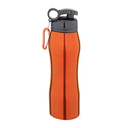 CARAMAÑOLA 750ML ACERO C/MOSQUETON NARANJA