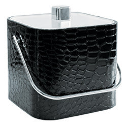 HIELERA 2LTS CUADRADA SIMIL CUERO NEGRO SELECTA