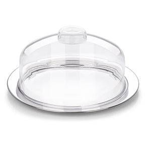 BANDEJA CON CUPULA 21CM. ACERO INOX