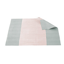 INDIVIDUAL PVC 40x30CM GRIS FRANJA ROSA