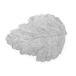 INDIVIDUAL PVC FORMA HOJA PLATA 47x36CM