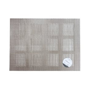 INDIVIDUAL PVC 45x30CM DISEÑO CUADROS PLATA