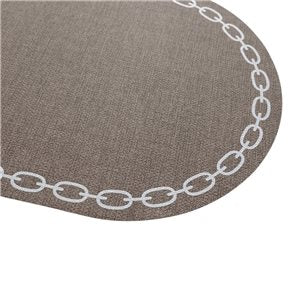 INDIVIDUAL CADENA OVAL SIMIL CUERO 45X30CM TOSTADO