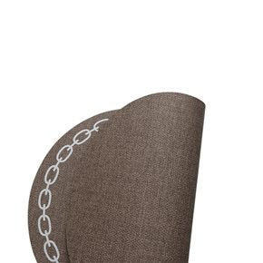 INDIVIDUAL CADENA OVAL SIMIL CUERO 45X30CM TOSTADO