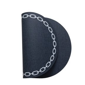 INDIVIDUAL CADENA OVAL SIMIL CUERO 45X30CM MARINO