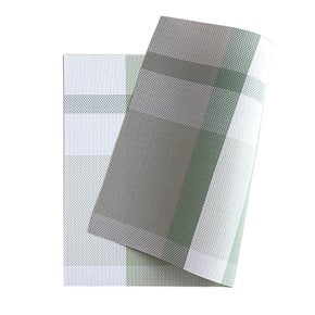 INDIVIDUAL PVC 45x30CM CUADROS TONOS VERDE