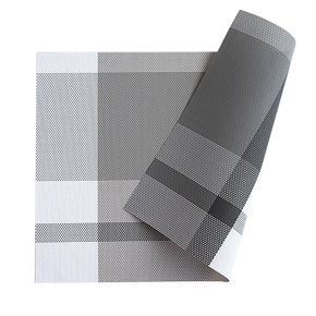 INDIVIDUAL PVC 45x30CM CUADROS TONOS GRIS