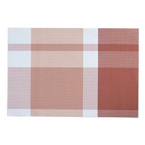 INDIVIDUAL PVC 45x30CM CUADROS TONOS ROJO