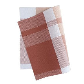 INDIVIDUAL PVC 45x30CM CUADROS TONOS ROJO