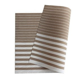 INDIVIDUAL PVC RAYAS 45x30CM BEIGE/BLANCO