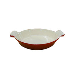 FUENTE OVAL 26X15.5CM HIERRO ESMALTADO NAR-ROJO