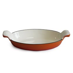 FUENTE OVAL 29X21CM HIERRO ESMALTADO NAR-ROJO
