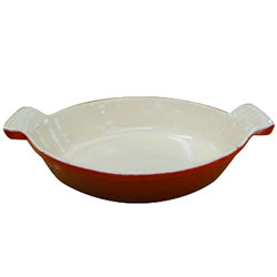 FUENTE OVAL 34X21CM HIERRO ESMALTADO NAR- ROJO
