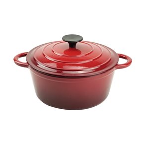 CACEROLA HIERRO C/TAPA ROJO 4L D24CM